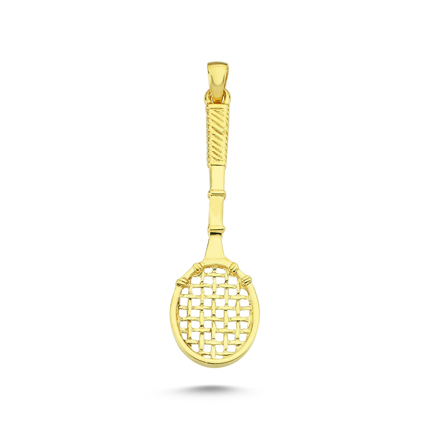 Beelo Gold 14K Altın Tenis Raketi Kolye Ucu