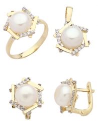 Beelo Gold 14K Altın İnci Set BGTİN018