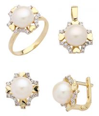 Beelo Gold 14K Altın İnci Set BGTİN019