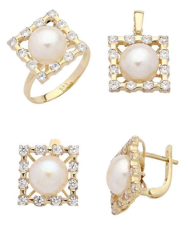 Beelo Gold 14K Altın İnci Set BGTİN021