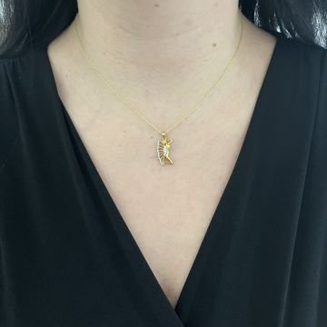 Beelo Gold 14K Altın Melek Peri Kız Kolye Ucu