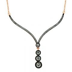 Beelo Silver Rose Altın K. 925K Gümüş Elmas Tria Taşlı Kolye