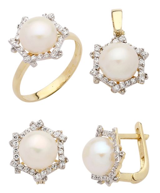 Beelo Gold 14K Altın İnci Set BGTİN025