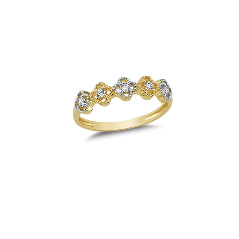 Beelo Gold 14K Altın Taşlı Papatya Yüzük
