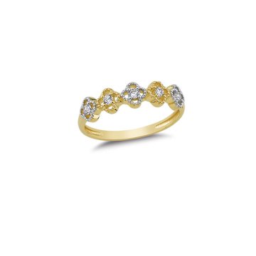 Beelo Gold 14K Altın Taşlı Papatya Yüzük