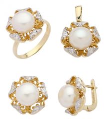 Beelo Gold 14K Altın İnci Set BGTİN026