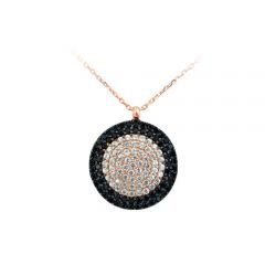 Beelo Silver Rose K.Altın K. 925K Gümüş Pave Kolye SNC1566
