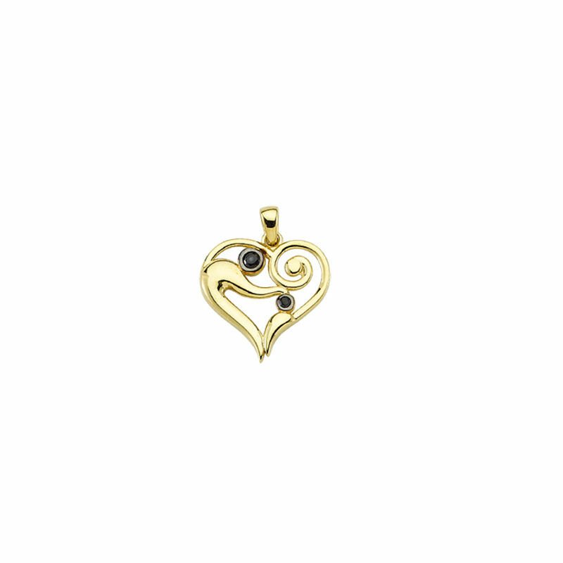 Beelo Gold 14K Altın  Anne Çocuk Kalp Kolye Ucu