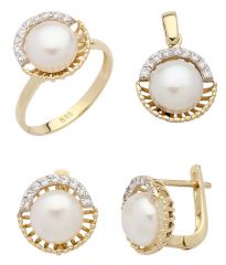 Beelo Gold 14K Altın İnci Set BGTİN027