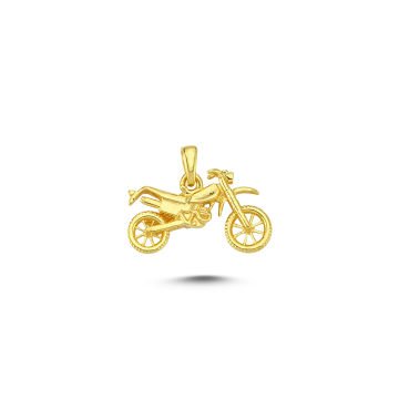 Beelo Gold 14K Altın Motosiklet Kolye Ucu