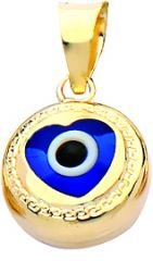 Beelo Gold 14K Altın Nazar Kalp Kolye Ucu