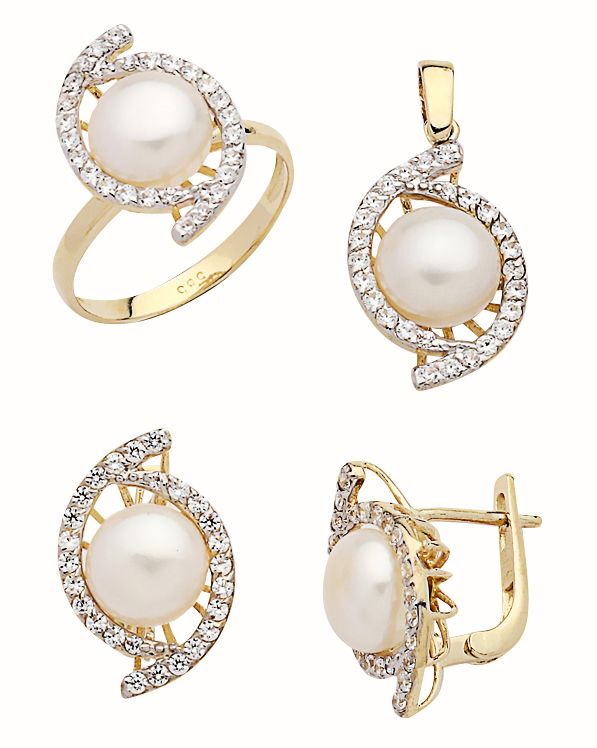 Beelo Gold 14K Altın İnci Set BGTİN030