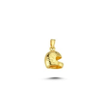 Beelo Gold 14K Altın Motosiklet Kask Kolye Ucu
