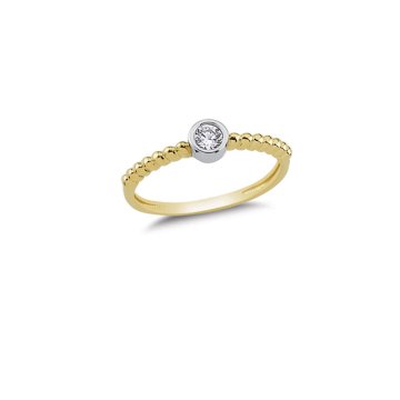 Beelo Gold 14K Altın Tasarım Tektaş Yüzük