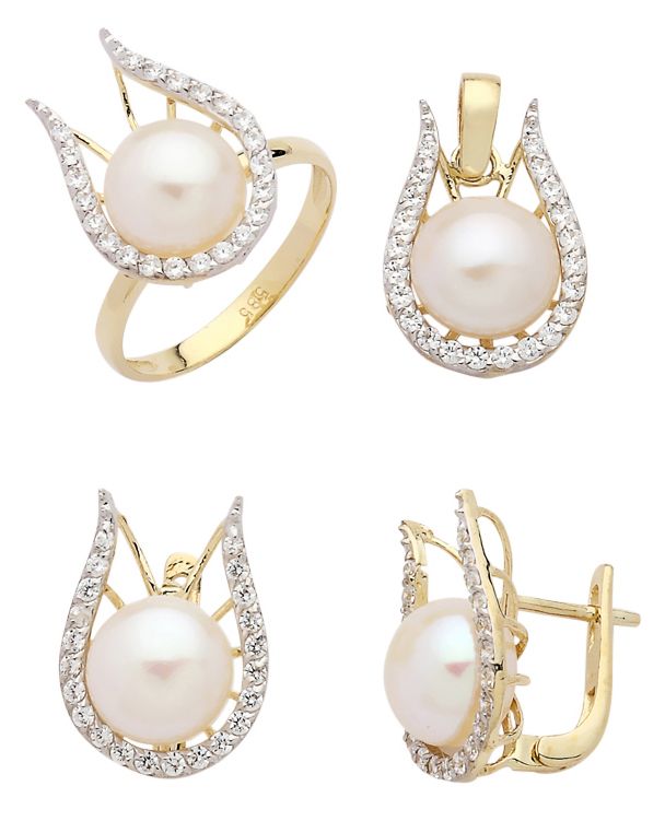 Beelo Gold 14K Altın İnci Set BGTİN034