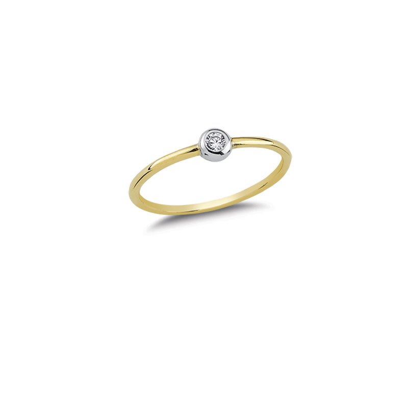Beelo Gold 14K Altın Tek Taşlı Yüzük 