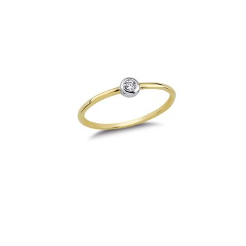 Beelo Gold 14K Altın Tek Taşlı Yüzük 