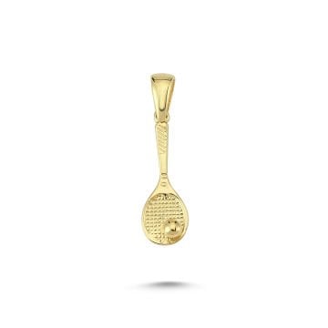 Beelo Gold 14K Altın Badminton Raketi Kolye Ucu