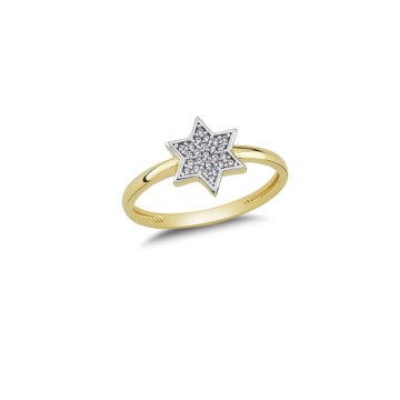Beelo Gold 14K Altın Taşlı Yıldız Yüzük
