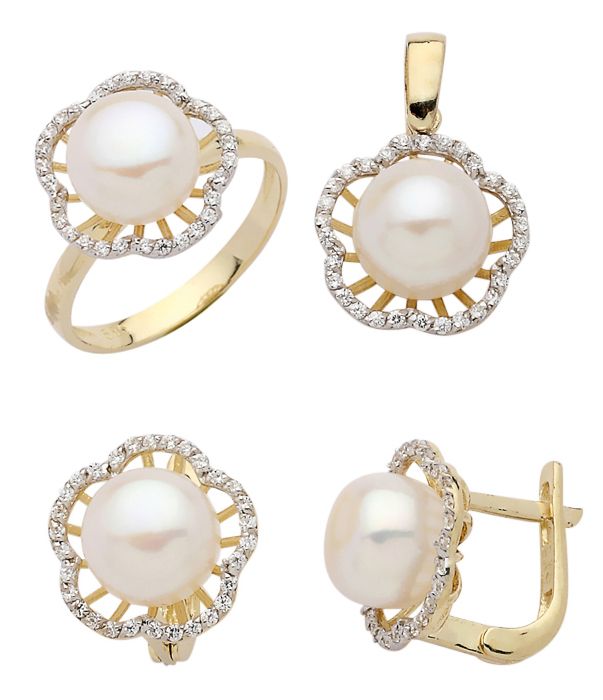 Beelo Gold 14K Altın İnci Set BGTİN038