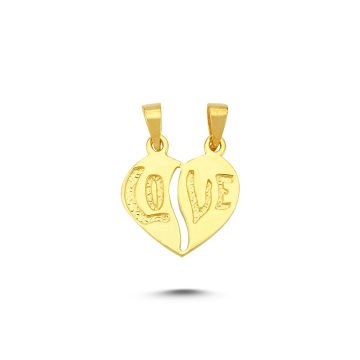 Beelo Gold 14K Altın Love Kalp Kolye Ucu