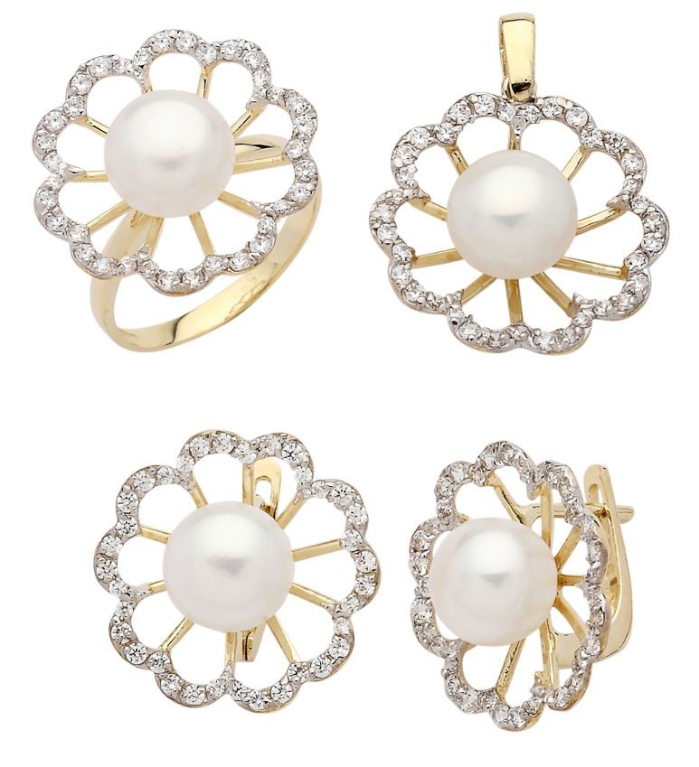 Beelo Gold 14K Altın İnci Set BGTİN042