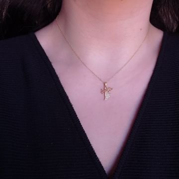 Beelo Gold 14K Altın Melek Peri Kız Kolye Ucu