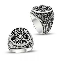 Beelo Silver 925K Gümüş Erzurum El işi Erkek Yüzük