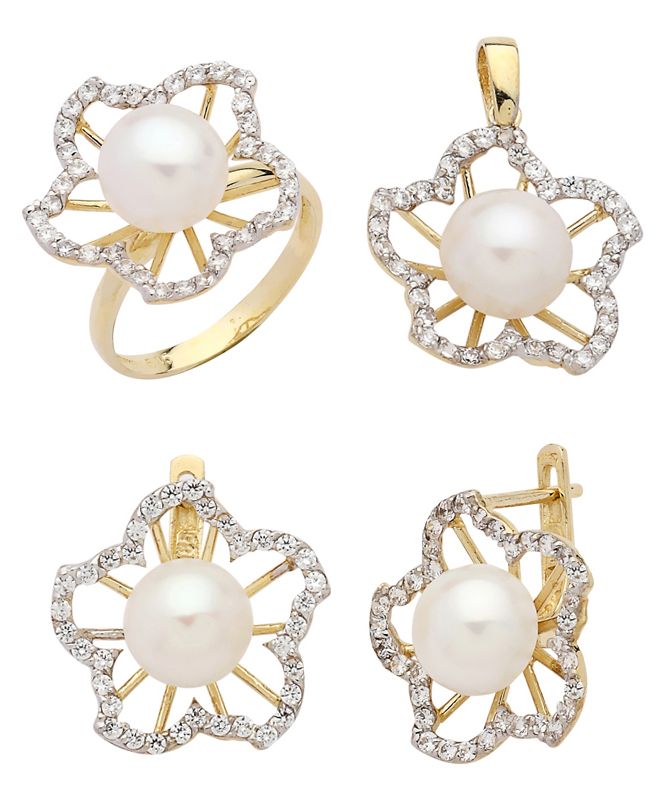 Beelo Gold 14K Altın İnci Yıldız Set BGTİN046