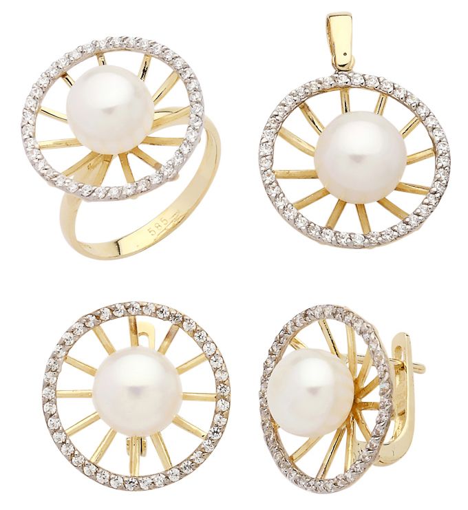Beelo Gold 14K Altın İnci Set BGTİN047