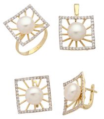 Beelo Gold 14K Altın İnci Set BGTİN048