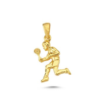 Beelo Gold 14K Altın Tenis Oyuncu Kolye Ucu