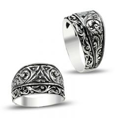 Beelo Silver 925K Gümüş Erzurum El işi Erkek Yüzük