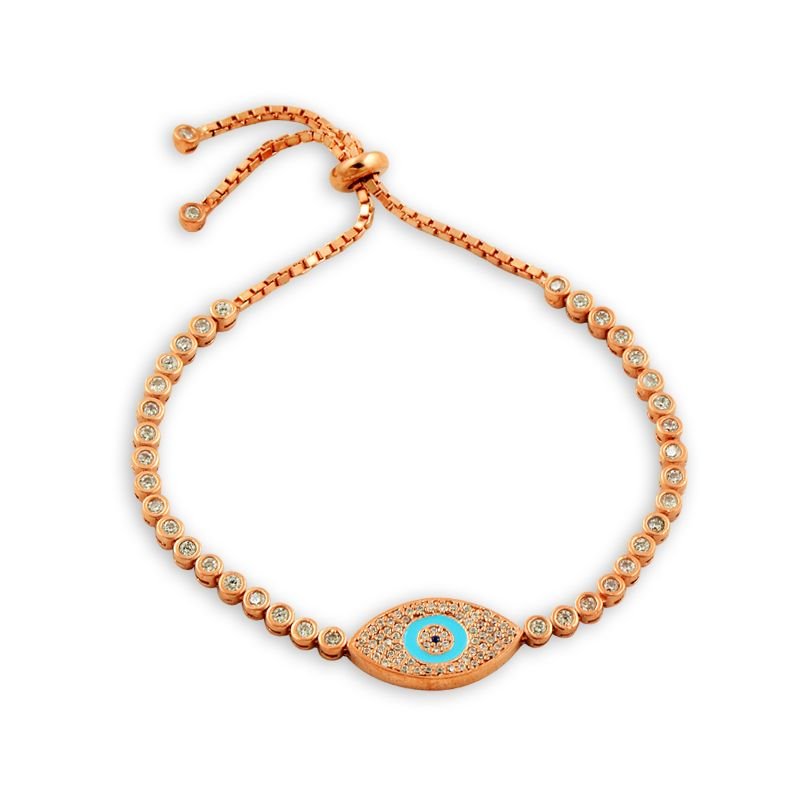 Beelo Silver 925K Suyolu Asansör Mineli Nazar Boncuklu Bileklik