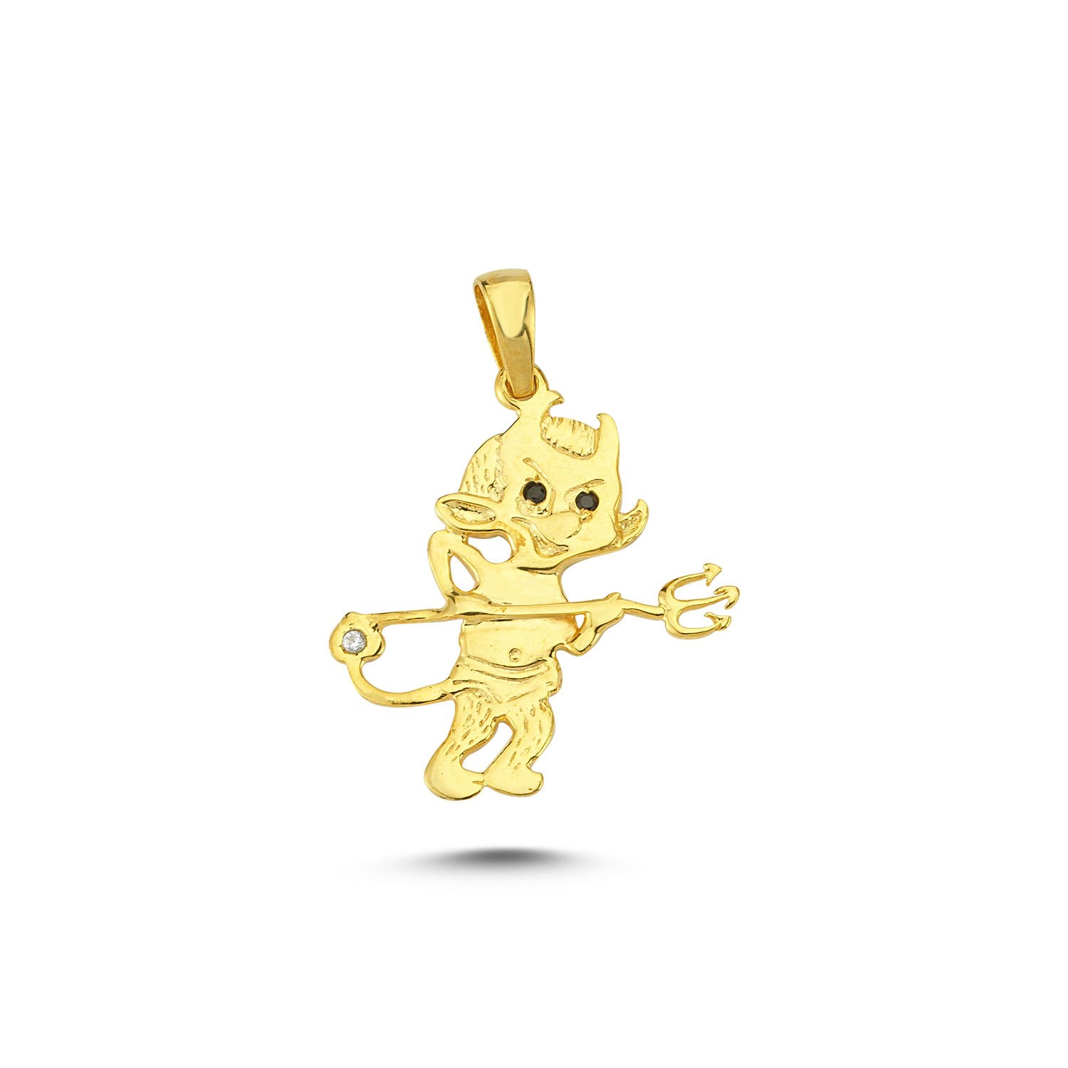 Beelo Gold 14K Altın Şeytan Taşlı Kolye Ucu
