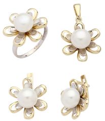 Beelo Gold 14K Altın İnci Papatya Set BGTİN051