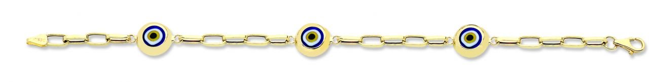 Beelo Gold 14K Altın Seramik Göz Nazar Bileklik