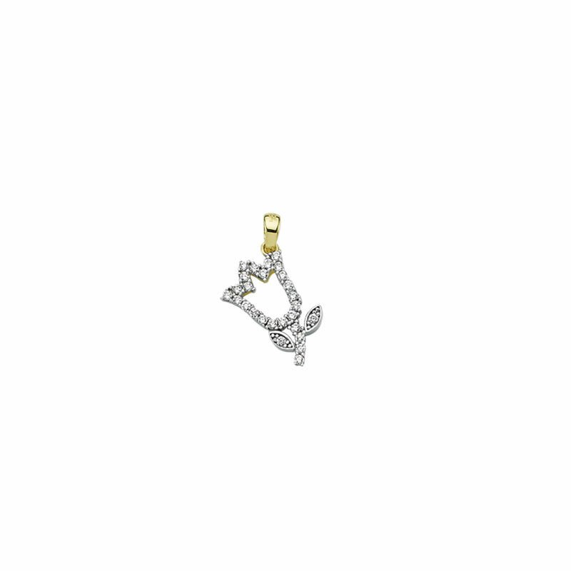 Beelo Gold 14K Altın Taşlı Lale Kolye Ucu