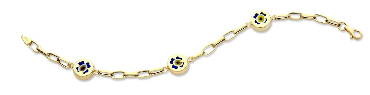 Beelo Gold 14K Altın Seramik Göz Nazar Bileklik