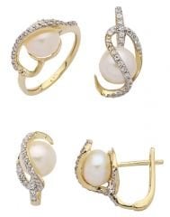 Beelo Gold 14K Altın İnci Set BGTİN056