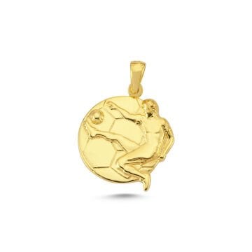 Beelo Gold 14K Altın Futbol Topu ve Futbolcu Özel Tasarım Kolye Ucu