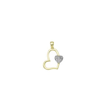 Beelo Gold 14K Altın Taşlı Kalp Kolye Ucu