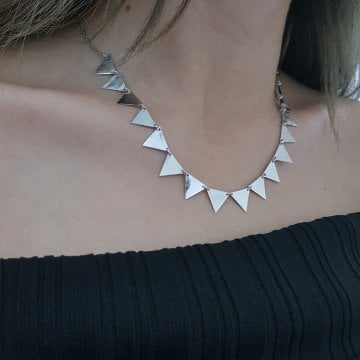 Beelo Silver 925K Gümüş Üçgen Kolye