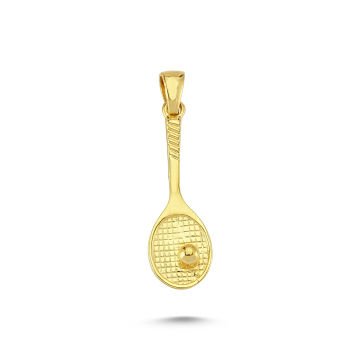 Beelo Gold 14K Altın Tenis Raketi Kolye Ucu