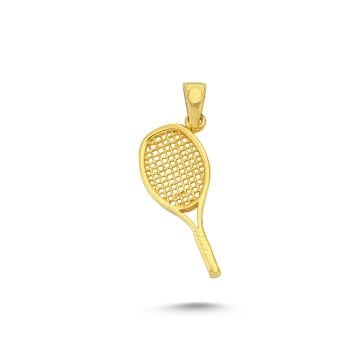 Beelo Gold 14K Altın Tenis Raketi Kolye Ucu