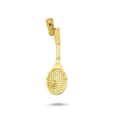 Beelo Gold 14K Altın Tenis Raketi Kolye Ucu
