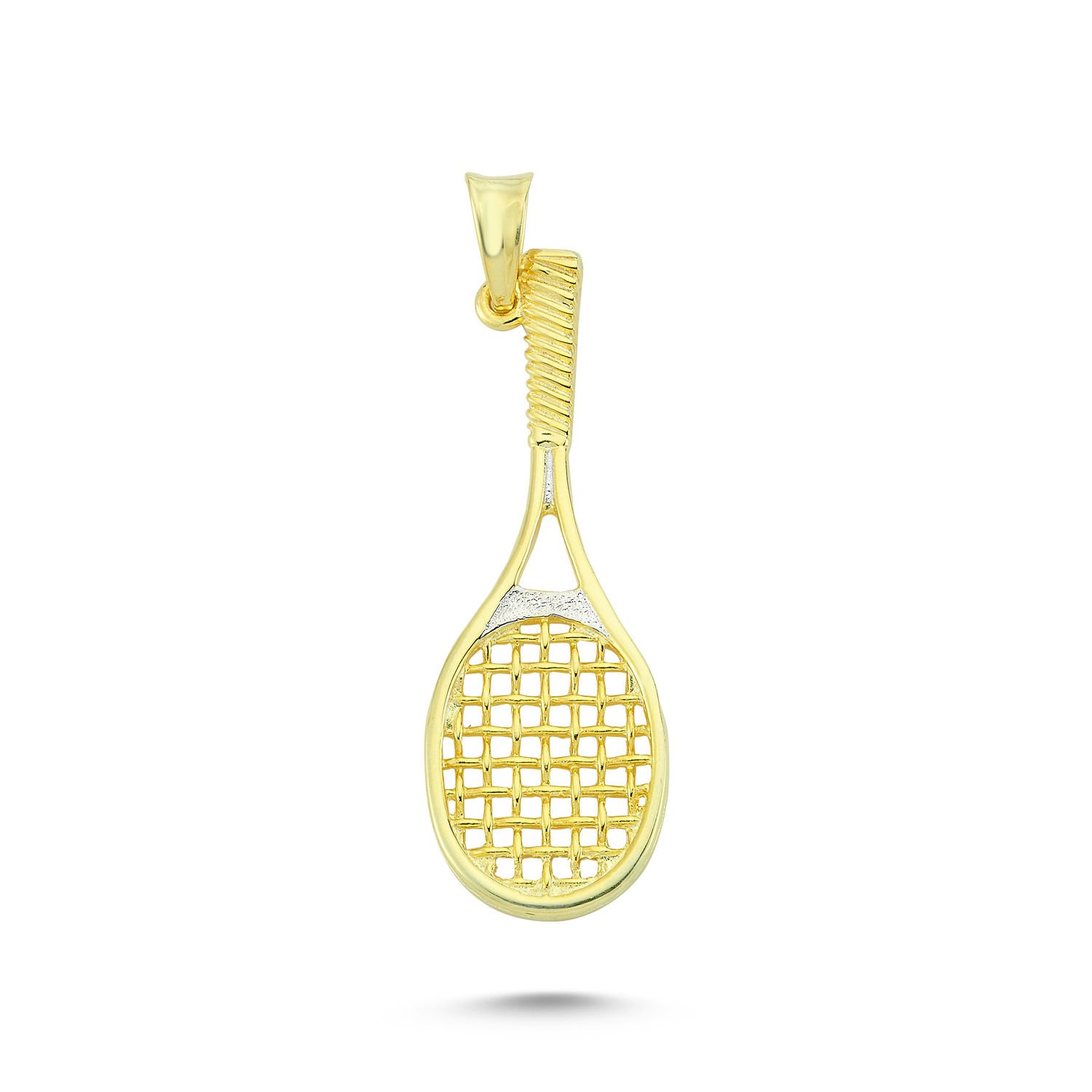 Beelo Gold 14K Altın Tenis Raketi Kolye Ucu