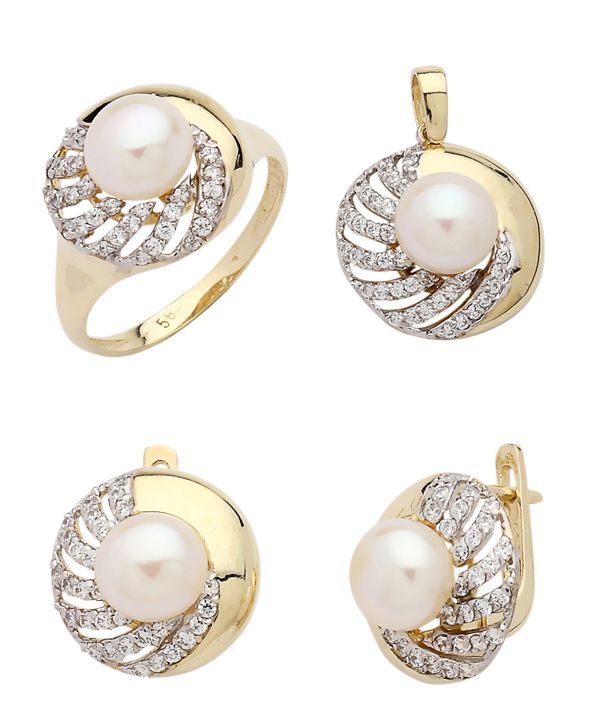 Beelo Gold 14K Altın İnci Set BGTİN066