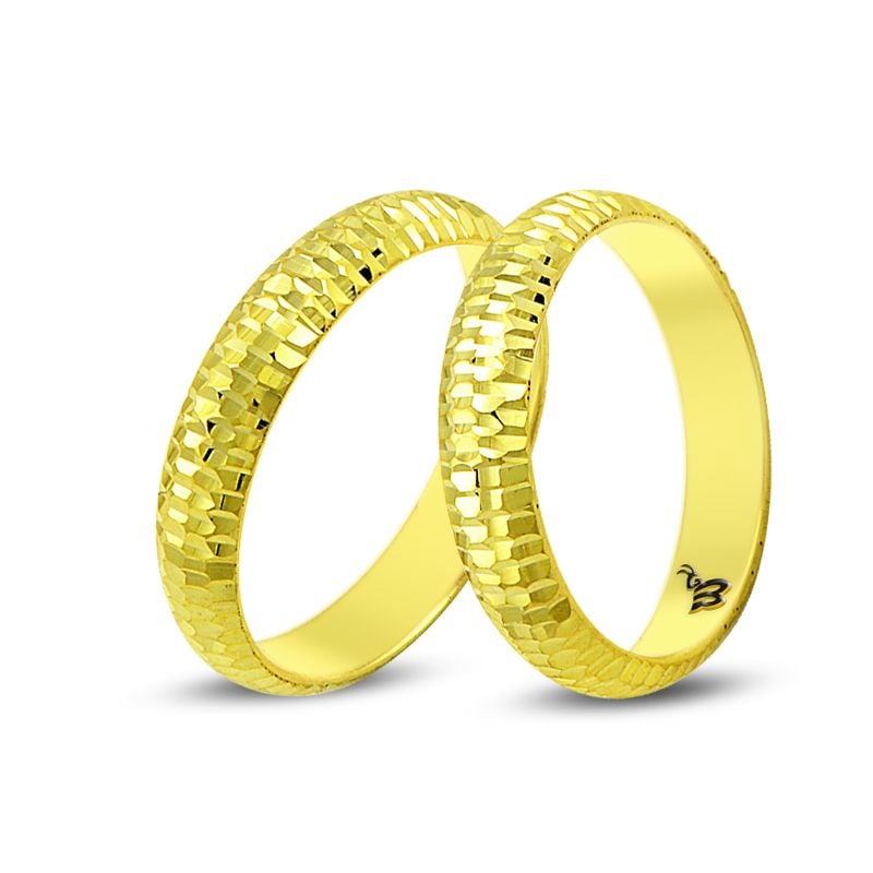 Beelo Gold 14K Altın Fantazi Alyans Yüzük BGHBD002