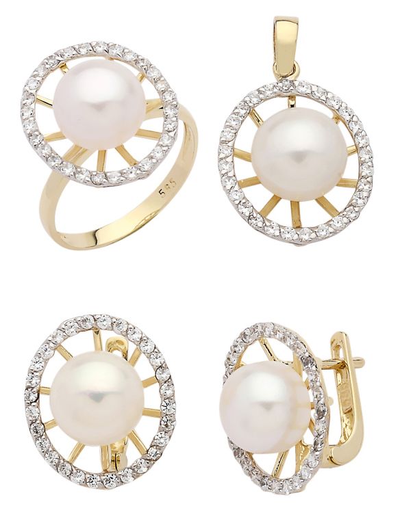 Beelo Gold 14K Altın İnci Set BGTİN068